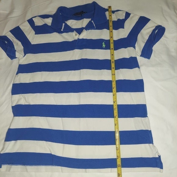 Ralph Lauren Sport Classic Fit Blue/White Striped Polo, Large - Picture 9 of 9